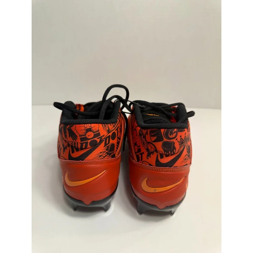 Nike Alpha Menace 4 Pro Football Cleats, Orange-9.5 Mens